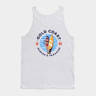 Vintage Gold Coast, Australia Surfer's Paradise // Retro Surfing 1980s Badge Tank Top